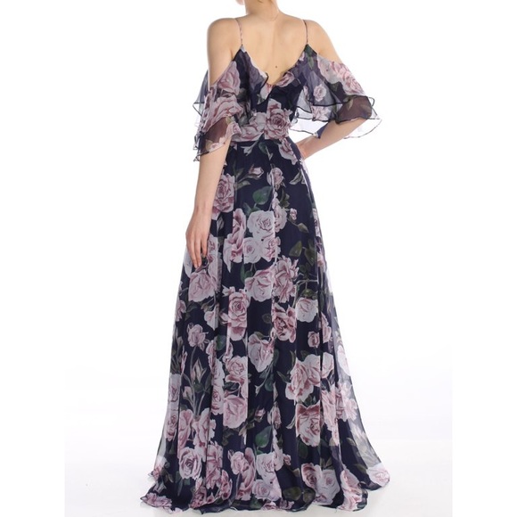Floral Off Shoulder Floor Length Gown NWT - Picture 2 of 5